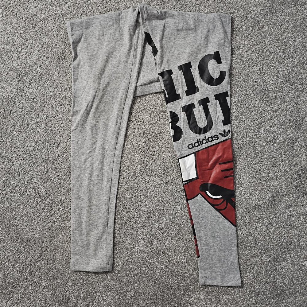 ADIDAS gray CHICAGO BULLS spandex LEGGINGS nba